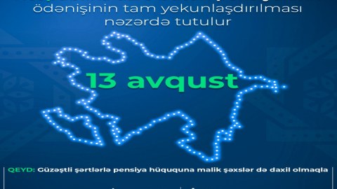 Bu həftə pensiyaların ödənişi yekunlaşacaq