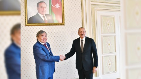 Prezident Oljas Süleymenovu qəbul etdi - FOTOLAR