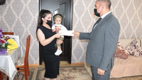Naftalanda şəhid övladının 1 yaşı qeyd olundu - FOTO