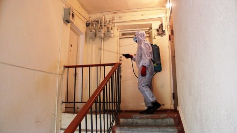 Yasamalda küçələr dezinfeksiya edildi