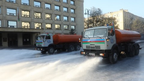 Bakı növbəti dəfə dezinfeksiya edilir - FOTOLAR