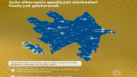Ali məktəblərə qeydiyyatla bağlı alternativ mərkəzlər yaradıldı