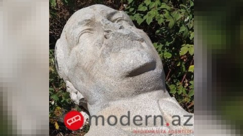 Ermənilər Nərimanovun büstünü güllələyib zibilxanaya atıblar – FOTOLAR