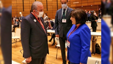 Sahibə Qafarova Mustafa Şentopla görüşüb