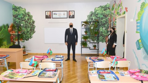 Daha bir məktəb yenidənqurmadan sonra istifadəyə verildi - FOTOLAR