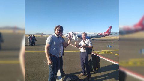 Beynəlxalq səyahətçilər Füzuli Hava Limanına endilər
