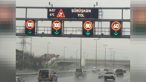 Magistral yollarda sürət həddi endirildi