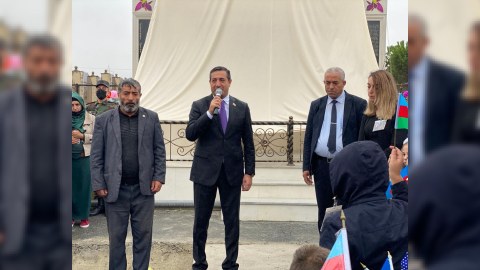 Şəhid bulağının açılışı olub - FOTOLAR