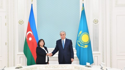 Sahibə Qafarova Qazaxıstan Prezidenti ilə görüşüb