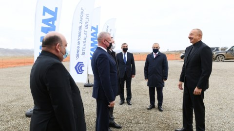 Prezident Cəbrayılda “KamAZ” ASC-nin təməlqoyma mərasimində - FOTOLAR