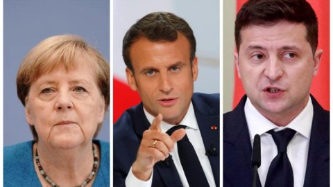 Zelenski Merkel və Makronla Donbasdan danışdı