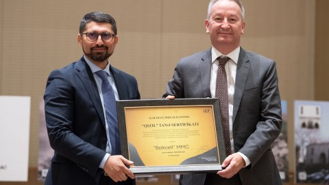 Bakcell Qarabağ Dirçəliş Fondunun “Qızıl” İanə sertifikatı ilə təltif edildi