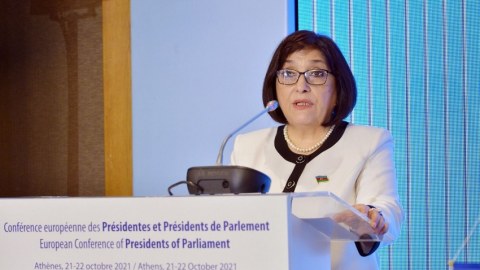 Sahibə Qafarova Avropa Konfransında çıxış etdi - VİDEO