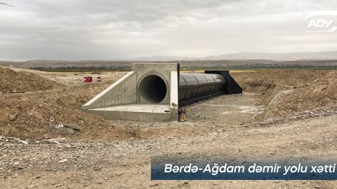 Azad olunmuş ərazilərdə dəmir yolu infrastrukturu yenidən qurulur - FOTOLAR