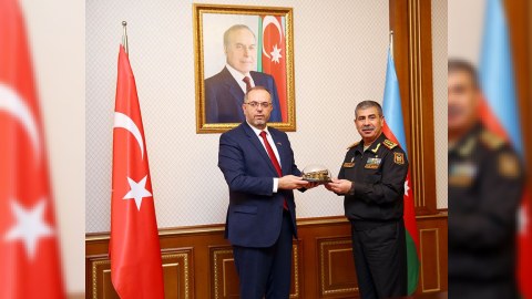 Zakir Həsənov Türkiyə Milli Müdafiə Universitetinin rektoru ilə görüşüb - FOTO