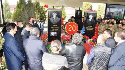 Qızılhacılıda şəhidin məzarı ziyarət olunub - FOTO