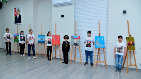 Şəhid övladlarının rəsm əsərləri nümayiş etdirilib