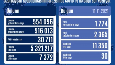 Sağalanlar yoluxanları üstələdi - Daha 30 nəfər öldü