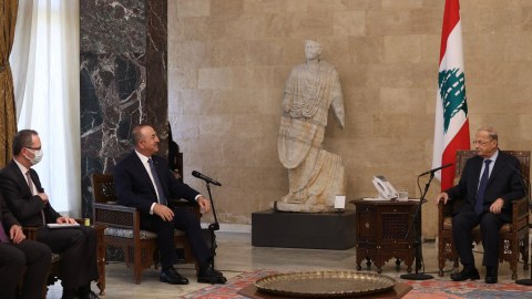 Çavuşoğlu Livan Prezidenti ilə görüşdü - FOTO