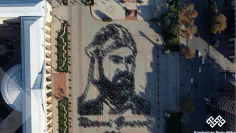 8 800 nəfərin iştirakı ilə Nizami Gəncəvi portreti 