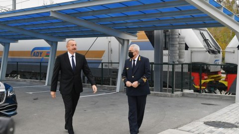 İlham Əliyev lokomotiv deposunun AÇILIŞINDA