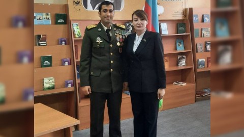 Deputat Jalə Əhmədova qazilərlə - FOTO