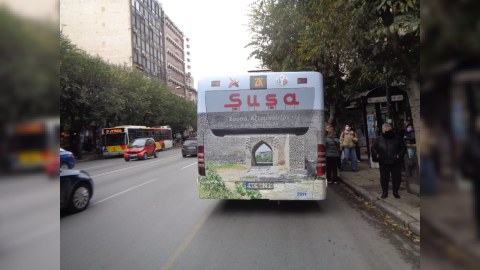 Yunanıstanda avtobuslara “Şuşa” yazılıb - FOTO