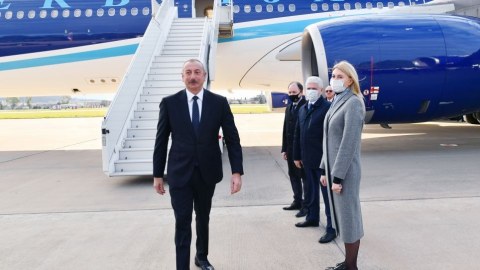 İlham Əliyev Soçidəki üçtərəfli görüşə GETDİ