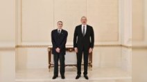 İlham Əliyev Nobel mükafatçısı Aziz Sancarı qəbul edib