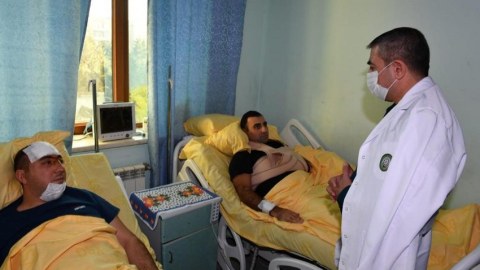 Elçin Quliyev yaralı sərhədçilərlə görüşüb