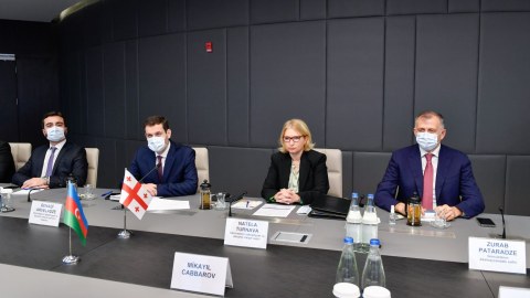 Mikayıl Cabbarov gürcüstanlı həmkarı ilə görüşüb