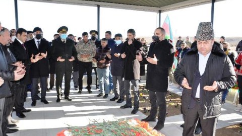 Goranboyda şəhidin məzarı ziyarət olunub