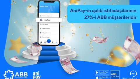 AniPay-in qalib istifadəçilərinin 27%-i ABB-nin müştəriləridir