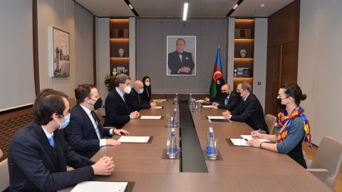 Ceyhun Bayramov Devid Harrisi qəbul etdi