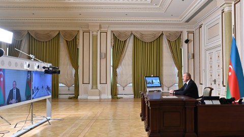 İlham Əliyev parlament sədrini onlayn qəbul etdi