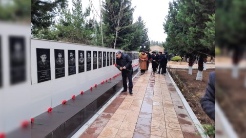 Hacıqabulda 20 Yanvar şəhidlərinin xatirəsi anılıb - FOTOLAR