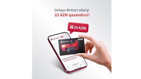 Onlayn BirKart sifariş et, 22 AZN qazan