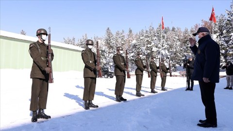 Akar generallarla birgə İraq sərhədində - FOTO