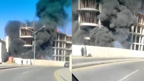 Bakıda tikilməkdə olan binada YANĞIN