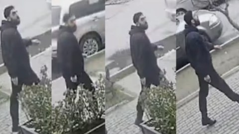 Bakıda Türkiyə bayrağının ipini kəsən şəxsin VİDEOSU