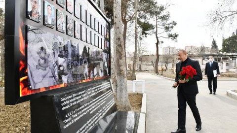 Gəncə Memorial Kompleksinin təməli qoyuldu - FOTOLAR