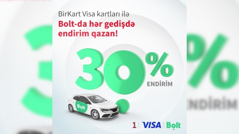 BirKart-dan Bolt gedişlərinə 30% endirim!