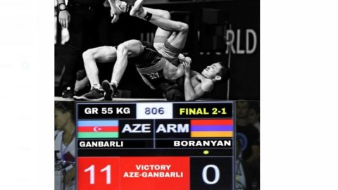 Güləşçimiz erməni rəqibini darmadağın etdi