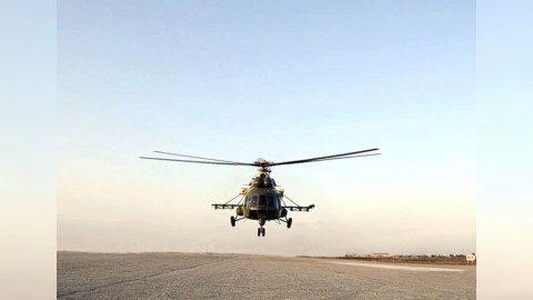 Hərbi helikopterlərimiz havaya qaldırıldı – VİDEO