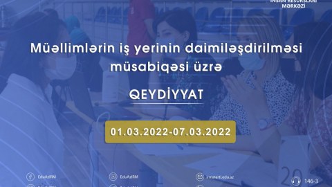 Müəllimlərin nəzərinə: Qeydiyyat vaxtı məlum oldu