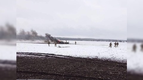Ukraynada rusların Mi-8 helikopteri vuruldu