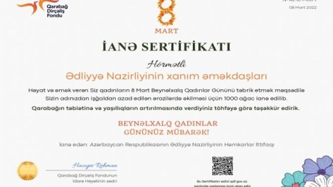 Ədliyyə Nazirliyindən qeyri-adi bayram hədiyyəsi