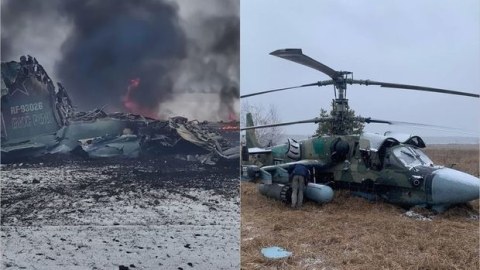 Ukraynada Rusiyanın helikopteri vuruldu