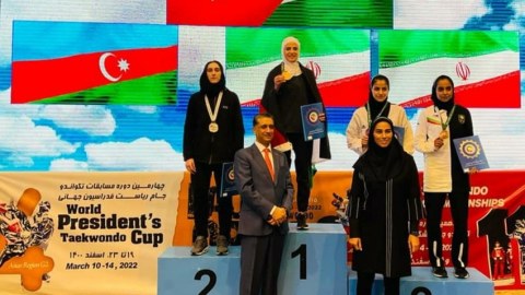 Qadın taekvondoçumuz İranda medal qazandı