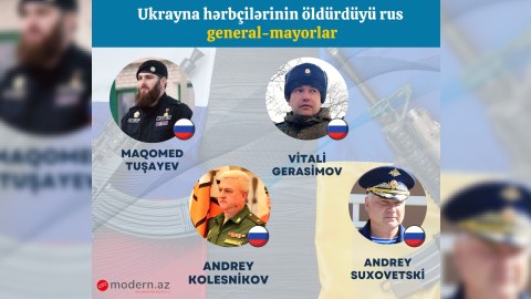 Ukraynada öldürülən rus general və polkovniklər